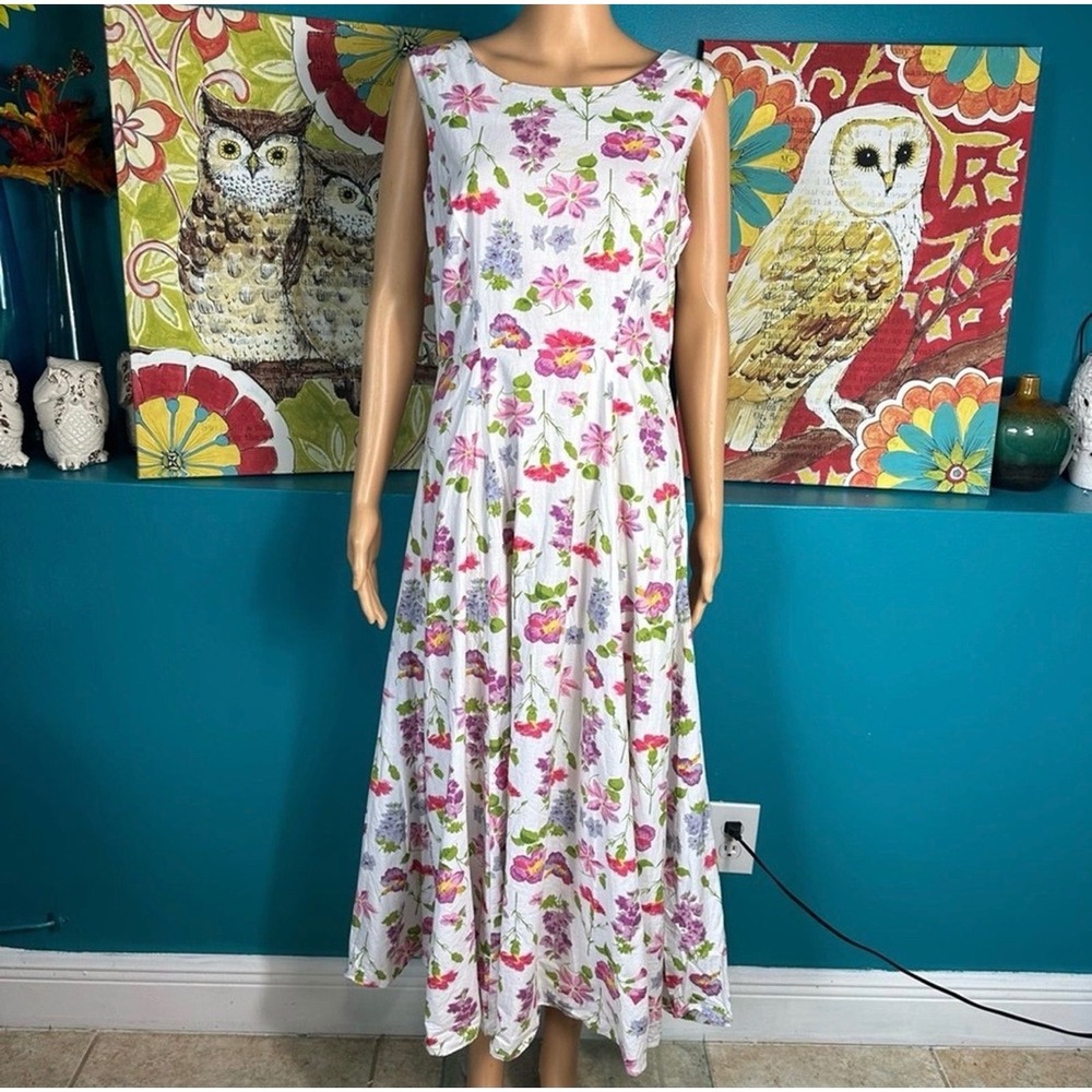 Victoria Holley Maxi Dress Floral Sleeveless Fit & Flare Cottagecore